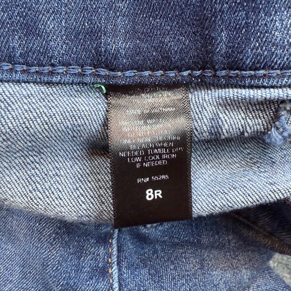 Express Jeans Womens 8R Sailor Button Flare Leg Medium Wash Nautical High Rise - Picture 3 of 10